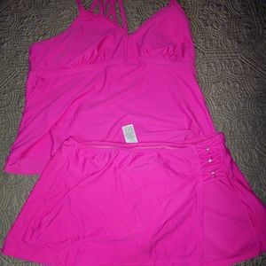 Hot pink 2 piece bathing suit